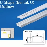 RUMAH LED STRIP ALUMINIUM U SHAPE HOUSING OUTDOOR LED PANJANG 1 METER
