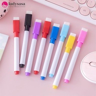 Ladysasa 8pcs Note Board Pen with Erasable Brush 8 Color White Board Markers Pen School Office Suppl