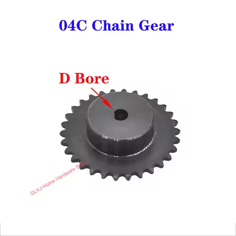 1Pcs 04C Chain Gear D Bore 8*7/8*7.5/10*9mm 45# Steel 20-30 Tooth Industrial Sprocket Wheel Motor Ch