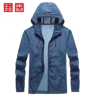 Uniqlo Mens Outdoor Hoodie Jacket Waterproof Quick Drying Sports UV Protection Jacket Loose Comforta