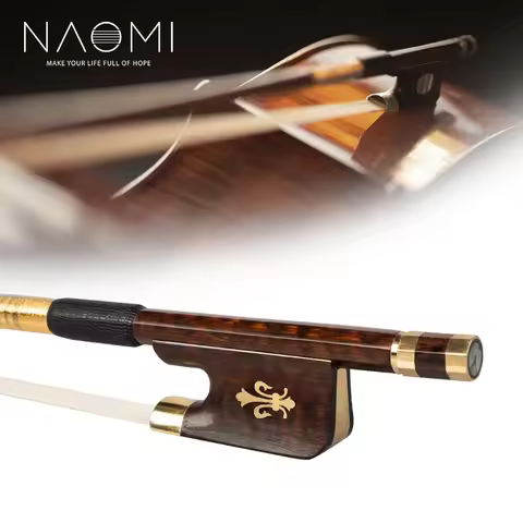 NAOMI Selected Snakewood Cello Bow 4/4 Cello Bow With Snakewood Frog w/ Fleur de Lis Snakewood Frog