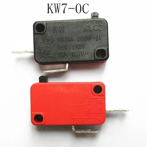 Micro Switch 16mm x 28mm Limit Switch 2Pin 5A /250V AC Switch KW7-0C Per 5PCS 1NO1NC