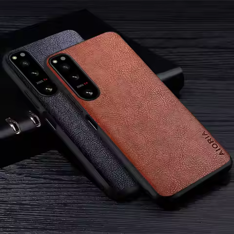 Leather Case For Sony Xperia 5 1 10 IV ACE 2 III Pro- High Grade Retro Litchi Pattern Back Cover for