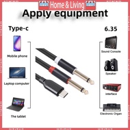 ci Type C to 6 35mm Y Cord USB C to 6 35mm 1 4inch TRS Cable for Speaker Mixers Strong Pull Resistan