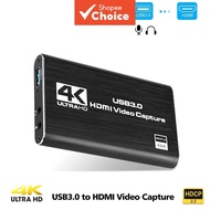 HDMI to USB Video Capture Card 4K Screen Recording USB3.0 1080P 60FPS Game Capture for PS4 Camera Sw