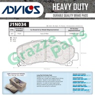 Advics Aisin Heavy Duty Disc Brake Pad Front J1N034Y for Isuzu D-Max 2.5 3.0 4JA1 4JH1 4JX1 RT50 (15