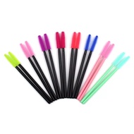 Ready stock 50pcs/ (random color) Disposable Mascara Wands Silicone Eyelash Extension Spooler Applic