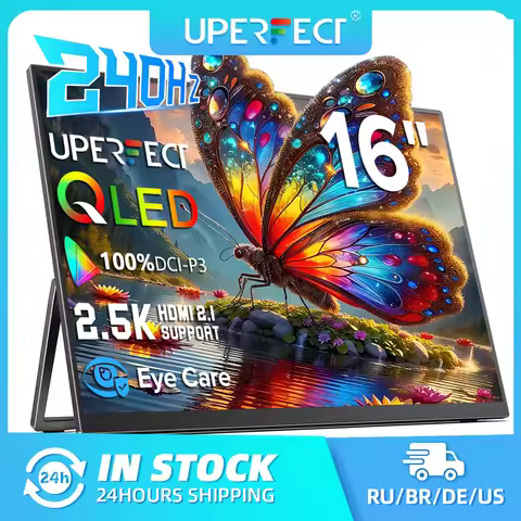 UPERFECT 16" 2K 240Hz Portable Gaming Monitor 100% DCI-P3 FreeSync HDR with 400Nits Type-C HDMI Exte