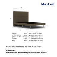 MAXCOIL Tulip Headboard + Day Angel Divan Bed Frame