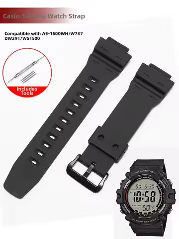 3502 AE-1500 Soft silicone watch strap 18mm For Casio casio sports watch AE-1500WHX-1AVDF/DW-291/W-7