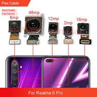 กล้องหน้าหลังของแท้สำหรับ Realme 6 Pro อะไหล่หลักสายเคเบิลงอได้โมดูลกล้องหน้า