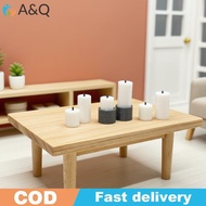 A&Q   1:12 Dollhouse Decorative Set 4Pcs White Candle on Tray for Miniature Homes .