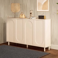 Storage Cabinet Cream Style Light Luxury Dining Cabinet Living Room Wall Tea Cabinet White Iron Stor