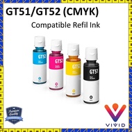 Compatible HP Premium ink Deskjet / Series Printer  GT51(bk) GT52 (C/M/Y) HP Series Refill Ink For hp680,678,704,46 etc
