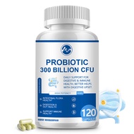 Probiotic 300 Billion CFU Capsules Organic Prebiotics for Immune, Digestive &amp; Gut Health Supports Occasional Constipation Diarrhea Gas &amp; Bloating