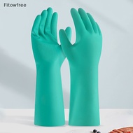 Fitow 1Pair Thick Nitrile Gloves - Chemical Acid Resistant Waterproof Long Sleeve Gloves For Gardening Chemical Paing ,Latex Free FE