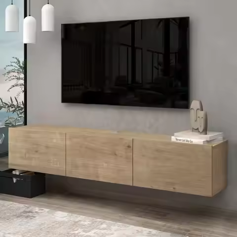 Modern Wall-Mounted Floating TV Stand for Living Rooms, Suitable for TVs up to 75 Inches, Stylish En