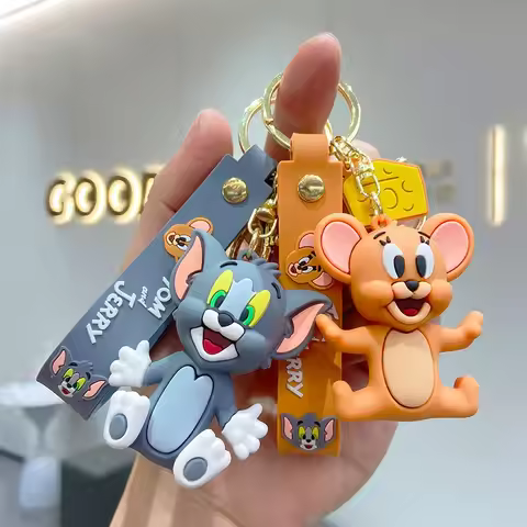Tom and Jerry Creative Keychain Cartoon and Anime Character Derivative Keychains Bags Decorations Ke