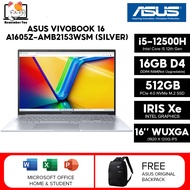 Asus Vivobook 16 A1605Z-AMB2153WSM 16 WUXGA Laptop Transparent Silver ( i5-12500H 16GB 512GB SSD Int