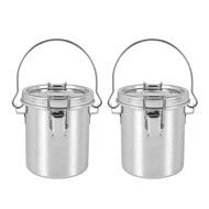 (RUFO) 2 Pack Artist Portable Painting Brush Washing Bucket Wash Pen Pot Stainless Steel Watercolor 