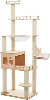 OSJ Cat Tower, Cat Tree, Stationary, Height 72.8 inches (184 cm), Multiple Cats, Spaceships, Cat Tow