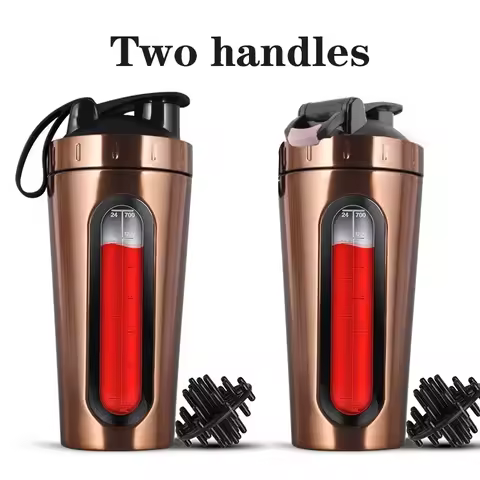 700ML Sports Protein Shaker Bottle Stainless Steel Leakproof Gym Water Bottle Fitness Whey Protein P