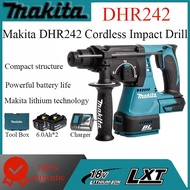 【Genuine Makita】 2024 hot-selling genuine Makita DHR242 electric drill cordless drill brushless motor 18V rechargeable lithium battery impact drill electric hammer multi-function  meets the needs of high-power concrete drilling with strong battery life