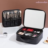 Large Makeup Organizer Bag with Mirror WaterResistant Light Cosmetic Pouch Large Capacity Makeup Bag