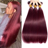 Queen Hair 99J Color Burgundy Human Straight Hair Bundles Wine Red Hair 100% Unprocessed Human Hair 