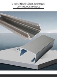 Aluminum Frame C Type Cabinet Continuous Handle Profile for Gola integrated 2 pieces (1.5 meter)