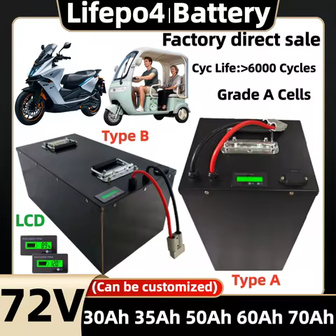 JH 72V Lifepo4 72V 30Ah 50Ah 60AH 35AH 70Ah Lithium Iron Phosphate battery for 3000W 5000W bicicleta