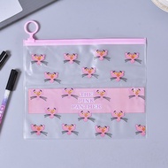 L10 - R177 Pouch Kosmetik Transparan Motif Kaktus Tas Kosmetik Karakter Unicorn ZipLock Plastik Pink