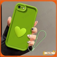 Case For iPhone 6 6S Plus 7 8 Plus Case Casing Korean-style simple 3D love phone case cover + free lanyard