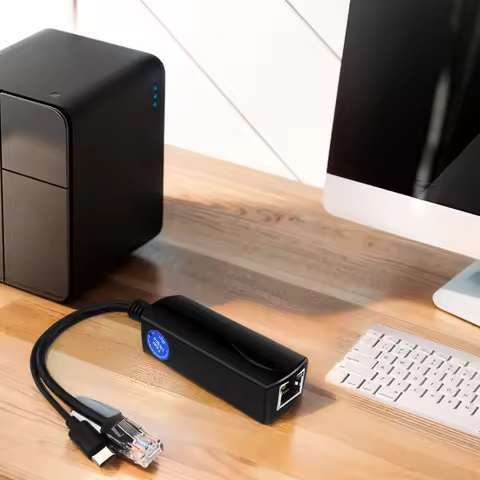 PoE 48V To USB-C 5V/4A Output IEEE802.3af/at Compliant PoE Splitter USB TYPE C 5V Adaptive 10/100/10