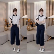 Textured High-End 2025 Summer Korean Version Age-Reducing Color-Blocking Design Short-Sleeved Shirt 