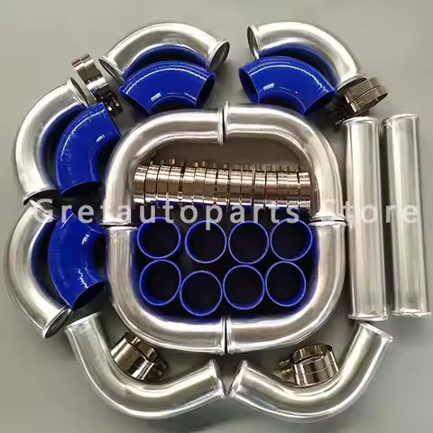 HOT SELLING 2.25" 57mm Aluminum Turbo Intercooler Piping Pipe Kits+Coupler+Clamp 12pcs Blue