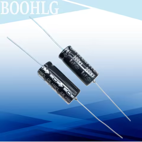 5PCS ELUM 450V 8UF Horizontal Axial Polarized Electrolytic Capacitor 500V 8UF 13X26MM