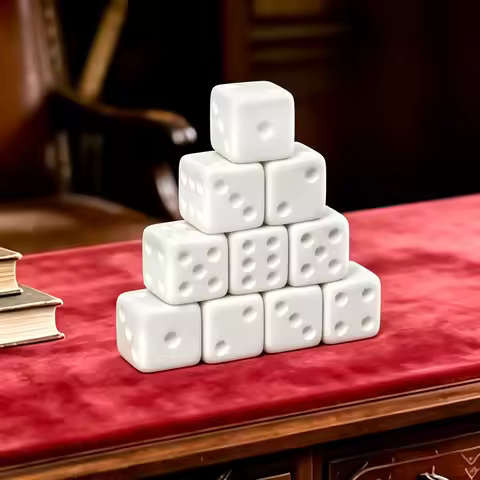 0Pcs Minimalist Pure White D6 Polyhedral Dice Set for RPG Board Games Family Game Night Gift