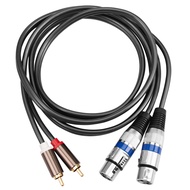 Hifi Audio Cable 2 Rca Male to Xlr 3 Pin Female Mixing Console Amplifier Dual Xlr to Dual Rca Shiled