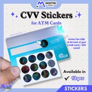 CVV Sticker Black Holo Glass Anti Theft Cover for ATM Debit or Credit Cards