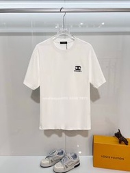 🎀CHANEL 經典雙C刺繡短袖T恤 白色 棉質