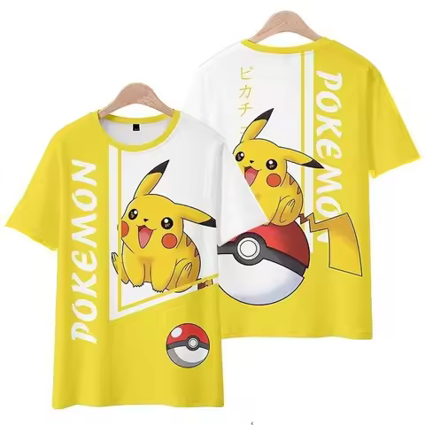 Hot Sale Bandai 2026 Anime Summer Pikachu Cartoon Printed Quick Drying Breathable Comfortable Parent