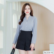 เสื้อทำงานแขนยาว Maristar No.2116 เสื้อแขนยาวสีพื้น | Solid Long Sleeve Blouse