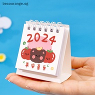 [Becourange] 2024 Mini Calendar Cute Desk Daily Scheduler Calendar Planner Standing Calendar Desktop Ornament Guest Gifts Office Supplies [SG]