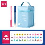 Bút Sơn Acrylic Marker Chống Nước Deli -Kèm túi vải -24/36/48/60 Màu Vẽ Trên Mọi Chất Liệu Tô Màu DI