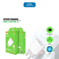 MAIMI C60 ADAPTOR charger fast charging USB TYPE C/TYPE C C C60-20W-QC3.0-SINGLE TYPE C TO TYPE C-WH