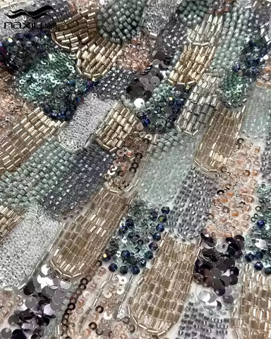 Madison Gold Beads Lace Fabric Embroidered Dubai 2025 African Lace Fabric with Sequence African Heav
