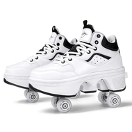 Kids Roller Skate Shoes Children Parkour Boys Girls 4 Wheels Detachable Casual Running Fashion Defor