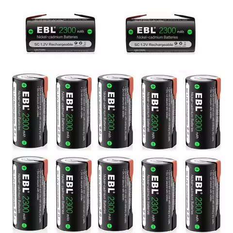 EBL Sub-C SC Size NiCd Rechargeable Battery 1.2V 2300mAh SC Cell