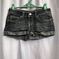 V.I.P. Women’s Black Gray Cross Beads Shorts Bottoms Size 1/2 Branded Thrift Preloved Ukay